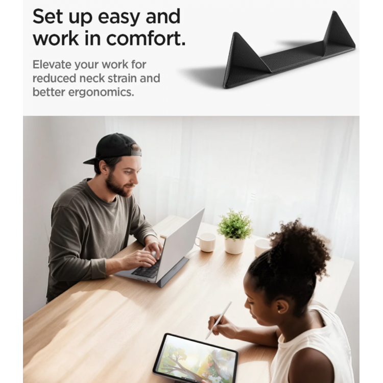 SPIGEN SGP UNIVERSAL Slim Fold Laptop βάση αλουμινίου για Noteboos, laptops εώς 15.6", LD201-S4 - ΜΑΥΡΟ - AMP10404